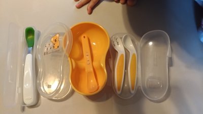 OXO不鏽鋼軟矽膠餵食湯匙/EDISON 嬰幼兒學習餐具組/喜多 食物研磨盒