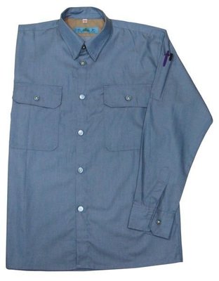 【元山行】工作服、團體制服、電焊衣、西工衣、牛仔衣 、工作襯衫 型號:水藍色S2101((加大#44號))