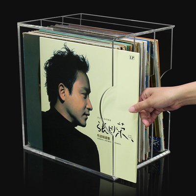 黑膠唱片專輯收納架臥室客廳光碟LP存放透明防塵亞克力展示盒架子