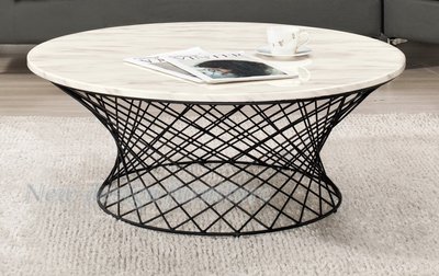 【N D Furniture】台南在地家具-工業風鐵管烤漆腳座人造石面桌面100cm大茶几/3.3尺大圓几MC
