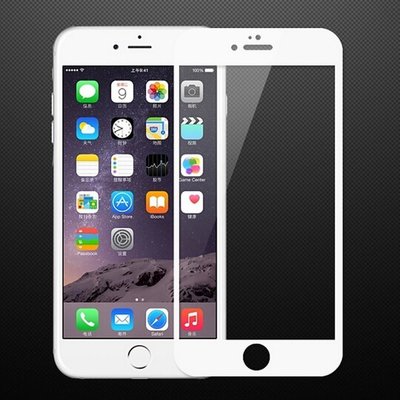 APPLE Iphone 6 Plus 5.5吋 滿版 白色 強化玻璃 鋼化玻璃 保護貼