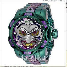【當天出貨】新款INVICTA幻彩小丑英弗它歐美熱銷石英男士綠紫色矽膠帶手錶 5BID