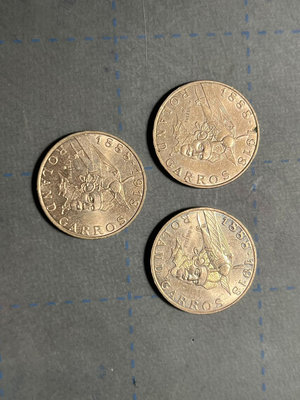 【二手】 法國1988年羅蘭·加洛斯佰年誕辰 10法郎紀念幣2982 錢幣 硬幣 紀念幣【明月軒】