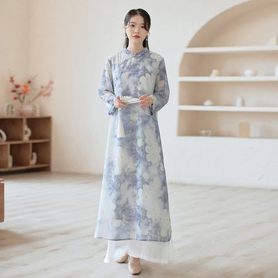 快速到貨 廠家直銷高品質中國風女裝中式復古改良漢服洋裝禪茶服仙氣禪修