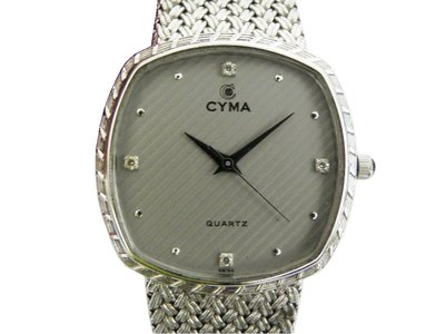 [專業模型] 石英錶 [CYMA 9011915] 司馬 時尚錶[銀色面]金屬編織錶帶/中性/新潮/軍錶[全新品]