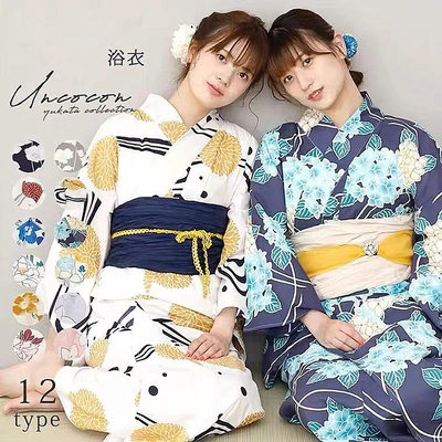 02 日本和服浴衣女傳統款式高級純棉質地日本旅遊寫真和服浴衣