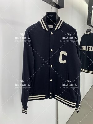 【BLACK A】CELINE 22FW 秋冬新款男裝 黑白撞色棒球外套