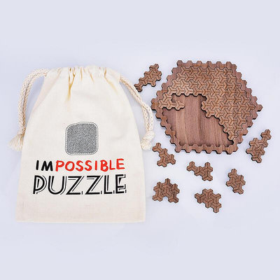 puzzle十級難度解密盒玩具gm同款10級木質拼圖六角形解鎖超高難度