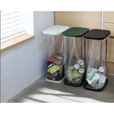 現貨 家用分類垃圾桶 直立式垃圾袋架 帶蓋廚房垃圾桶 窄垃圾桶 資源回收架筒 鐵藝垃圾收納架 垃圾架【滿299元出貨】