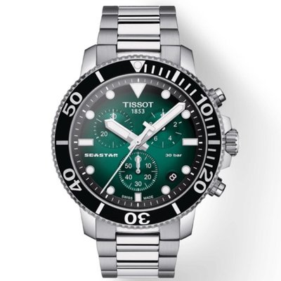 🔥現貨正品最低價🔥TISSOT天梭 Seastar 海洋之星300米潛水腕錶 T1204171109101 綠水鬼