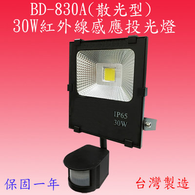 【豐爍】BD-830A 30W紅外線感應投光燈(全電壓-台灣製造)(滿2000元以上送一顆LED10W燈泡)