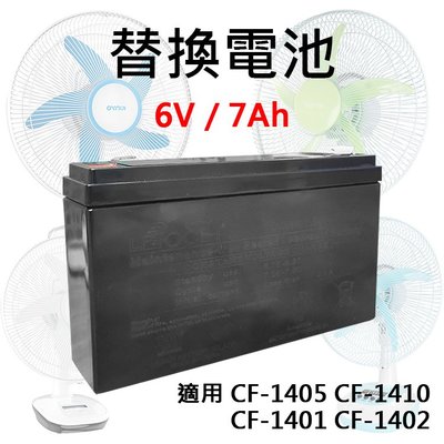 KINYO耐嘉 14吋 充電式風扇-替換電池 CF-1401/1402/1405/1410/1455 充電電池 備用電池