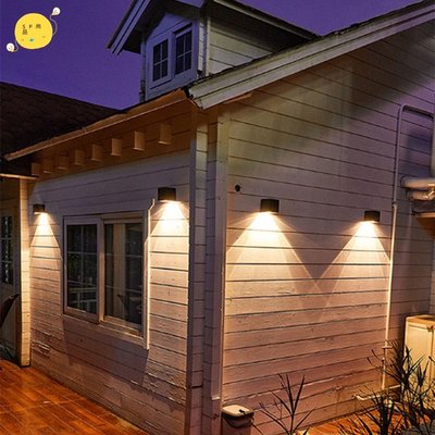 新款LED太陽能燈 戶外花園方形壁燈 太陽能壁燈 IP65防水庭院陽台圍欄柱裝飾燈 氣氛燈 戶外照明燈-慧友芊家居