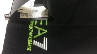 KITTY&amp;BUY EMPORIO ARMANI 黑底白字短袖T恤 273799 5P206 00020 M (清)