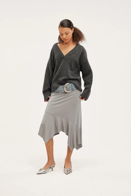 瑞典Monki 灰色 彈力不規則設計感裙子 468元