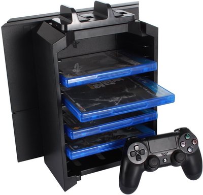 PS4/XBOX ONE 3合1多功能底座/主機收納支架/主機直立架 直立架+碟片槽+雙手把充電座 桃園《蝦米小鋪》