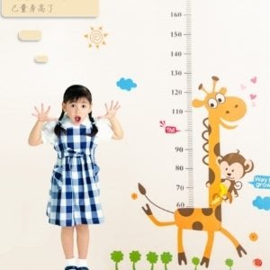 MAY SHOP【BF120E011】幼兒園卡通兒童房寶寶測量身高貼紙可移除身高尺貼紙