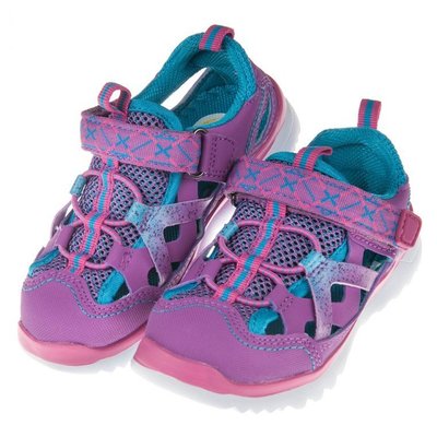童鞋/高透氣性紫藍色網布桃邊兒童運動鞋'(18~22公分)O7W425F