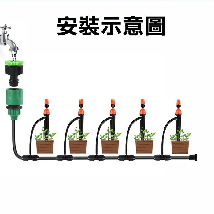 【珍愛頌】N343 10米套裝 主管3分管 支管2分管 可調式噴滴二用地插噴頭套餐 滴灌 噴灌 花圃 種菜 自動澆花