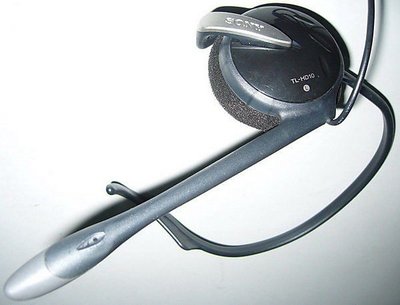 耳麥,耳機麥克風Sony新力TL-HD10左耳掛後戴式,庫存近全新;可加購轉電腦SKYPE用延長線