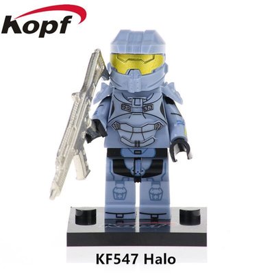 【積木班長】KF547 HALO 菁英戰士 淺藍色 最後一戰 槍戰 軍事 人偶 袋裝/相容 樂高 LEGO 積木
