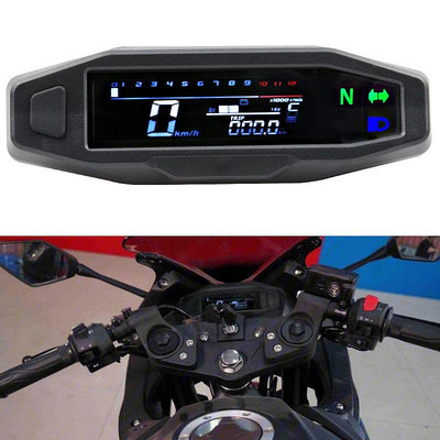 現貨機車零件配件改裝摩托車改裝儀表LCD彩色數字液晶顯示屏儀表 越野車迷你液晶儀表