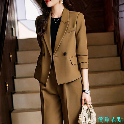 小西裝外套女秋季韓版時尚氣質正裝高級感設計感工作服職業裝套裝