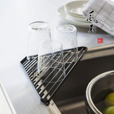 眾誠優品 日本 山崎實業YAMAZAKI 廚房水槽角架 瀝水控水用三角架 HW1073