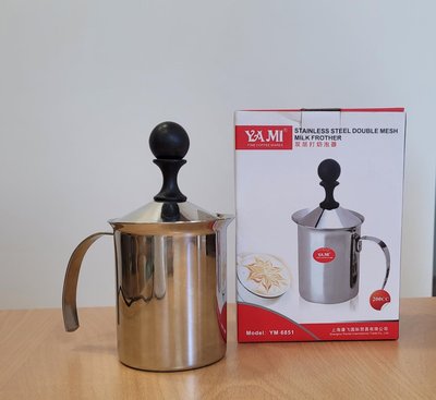 YAMI YM-6851 雙層打奶泡器200ml/不銹鋼奶泡器/拉花杯/卡布拿鐵/奶蓋