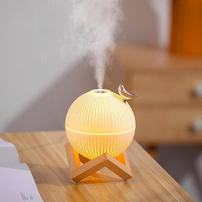 【現貨】創意星球加濕器補水噴霧空氣加濕器迷妳家用百靈鳥支架氛圍燈