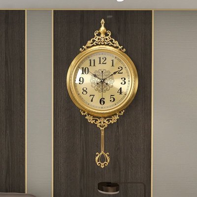 歐式復古掛鐘新款高檔石英時鐘家用鐘表時尚客廳靜音鐘表掛鐘客廳超夯 正品 現貨