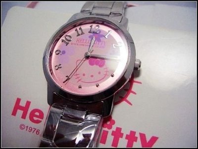 Hello kitty watch 時尚時髦造型鋼帶腕錶 LK572LWPA(神梭鐘錶)