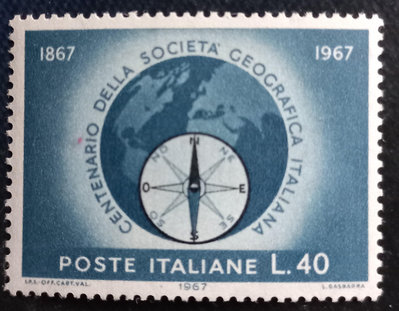 [QBo小賣場] 義大利 1967 地球儀與羅盤 1全 #650