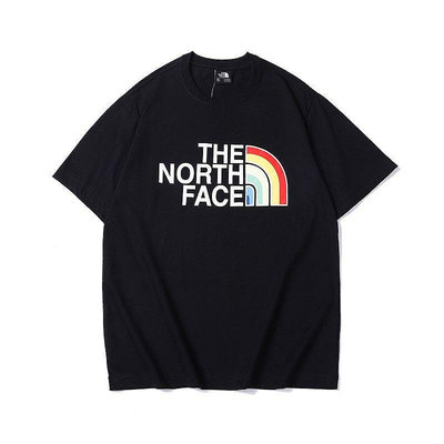 THE NORTH FACE TNF 北臉 彩虹 LOGO 黑色 T-SHIRT 短T 短袖T恤 短TEE