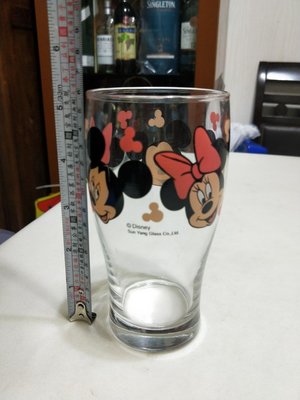 正版 Disney 米奇米妮玻璃杯 米奇玻璃水杯 米妮玻璃水杯 飲料杯 可樂杯 果汁杯 茶杯 水杯 1110925