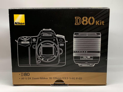 尼康Nikon D80 KIT 相機鏡頭套裝包裝盒 箱說齊全