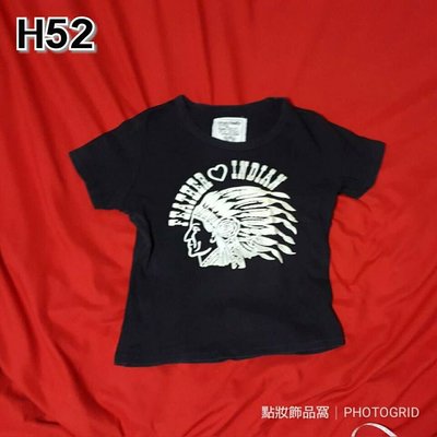 H52 黑色均碼 短袖圓領上衣時尚潮T 刺繡圖騰