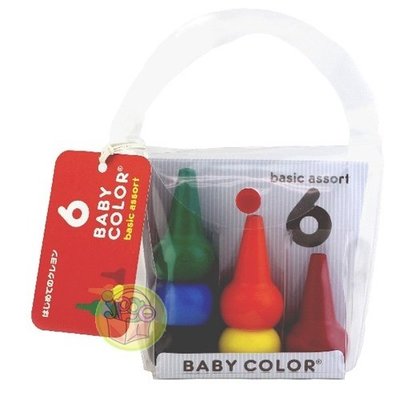 【JPGO日本購】日本製 Baby color 蠟筆 幼兒安全無毒蠟筆 ~6色~新款＃017