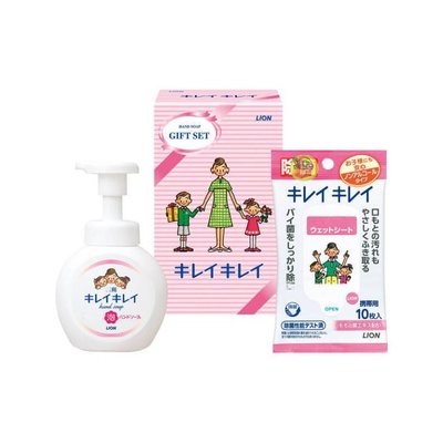 【JPGO】日本製 LION獅王 泡沫洗手乳+濕紙巾 清潔禮盒組#508