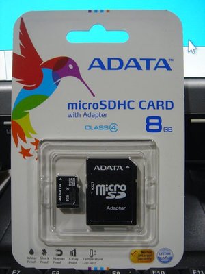 ...點子電腦-北投...全新◎威剛 ADATA 8GB T-FLASH Class 4記憶卡◎microSD卡160元