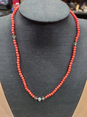 立榮珠寶 頂級天然沙丁紅珊瑚項鍊/手鍊  4.0mm*108棵   年終特賣!