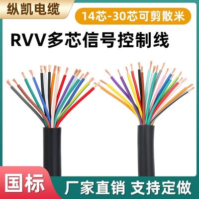 RVV多芯電纜線14芯16芯20芯24芯30芯0.2/0.3控制信號電源線軟電線樂悅小鋪