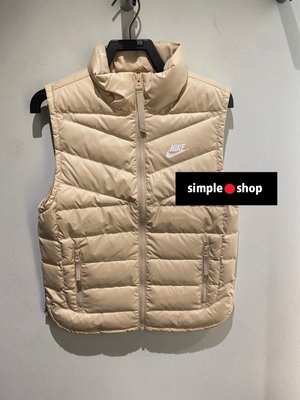 【Simple Shop】NIKE THERMA 羽絨背心 防風 保暖 立領 羽絨背心 米色 女款 DH4078-206