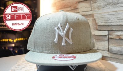 New Era MLB NY Yankees 9Fifty Snapback 美國大聯盟紐約洋基米黃麻灰色後扣可調帽