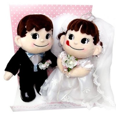 鼎飛臻坊 不二家 牛奶妹 PEKO &POKE 結婚娃娃 擺飾 日本正版