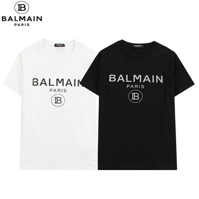 現貨熱銷-巴爾曼 Balmain 短袖 logo印花T恤 男女同款短袖t桖 時尚上衣 純棉T桖