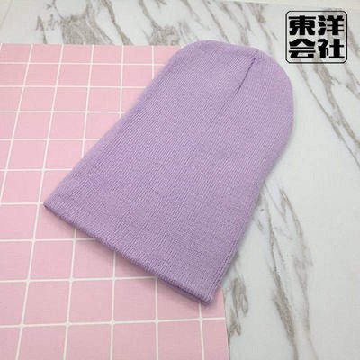 东洋会社(現貨)    亮色素面馬卡龍系列基本款 /毛帽 /淺紫