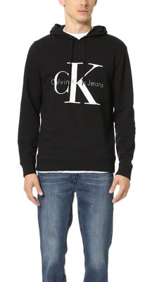 ☆【CK男生館】☆【Calvin Klein 大LOGO印圖連帽長袖T恤】☆【CK002P1】(S-L-XL)