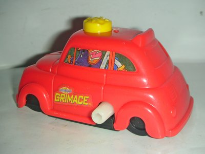 aaS1皮1商.(企業寶寶玩偶娃娃)超少見1996年麥當勞發行超級變向車隊-奶昔大哥紅色車!--距今已有23年歷史!