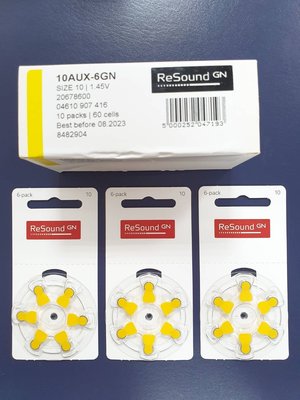 助聽器電池 ReSound鋅空氣電池【10A】1盒 60顆(加贈6顆)